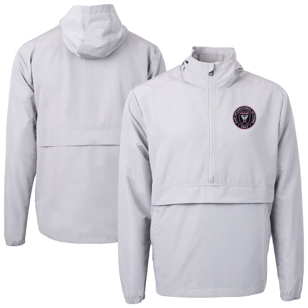  Inter Miami CF Cutter & Buck Charter Eco Recycled Full-Zip Anorak Jacket - Gray